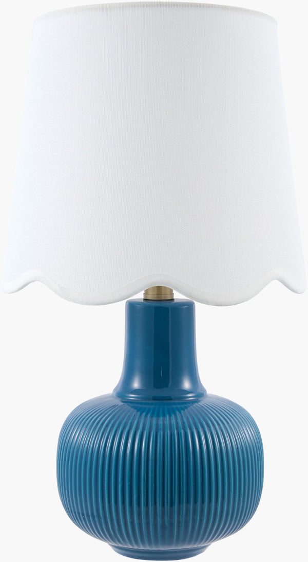 Livabliss Ormelle Coastal Linen Shade Table Lamp with Textural Base for Nightstand or Console ORML-003