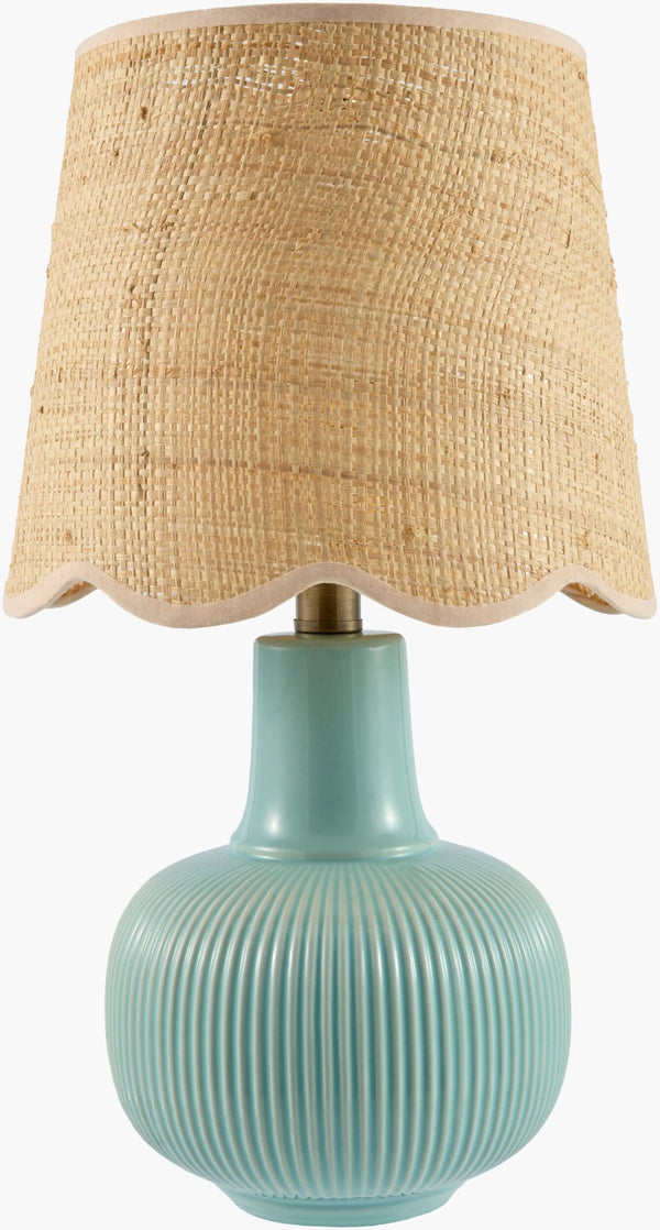 Livabliss Ormelle Jute Wrapped Coastal Table Lamp with Fabric Shade for Bedroom or Reading Nook ORML-013