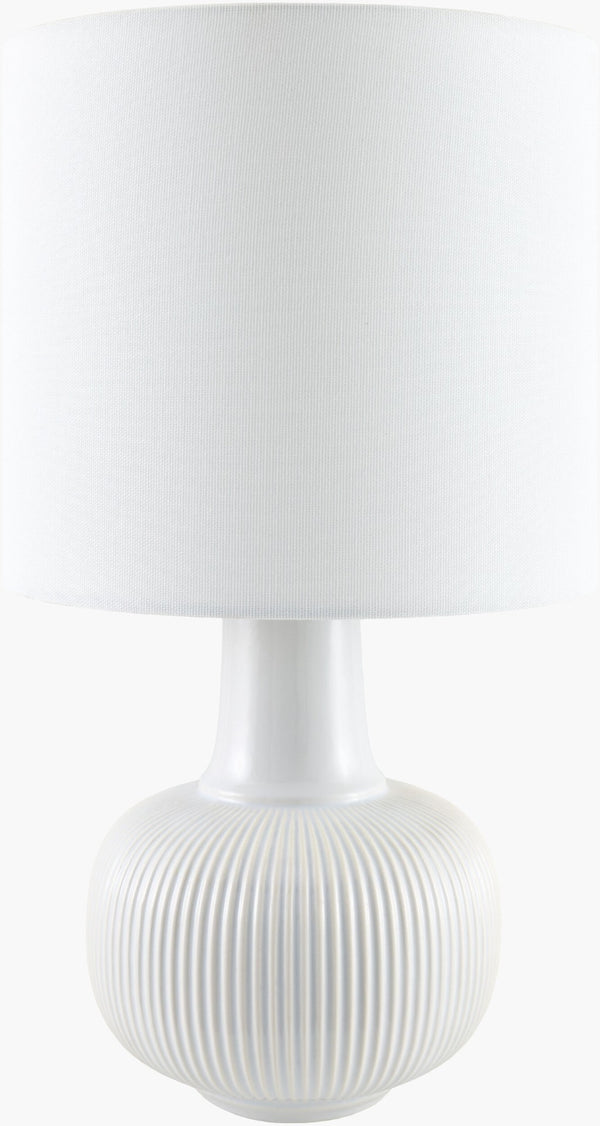Livabliss Ormelle Coastal Traditional Linen Shade Table Lamp with Textured Mixed Material Base ORML-015