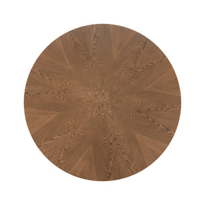 Homelegance By Top-Line Martine Mid-Century Walnut Finish Round Dining Table Walnut Rubberwood