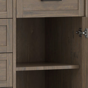 English Elm Ela Sideboard - Handcrafted Smoky Brown Storage Cabinet With Transitional Shaker Style Design B136P158602