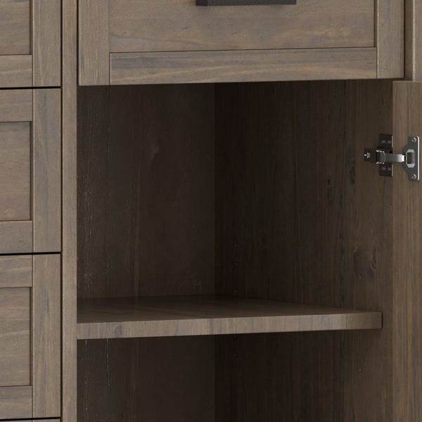 English Elm Ela Sideboard - Handcrafted Smoky Brown Storage Cabinet With Transitional Shaker Style Design B136P158602