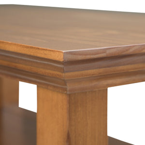 English Elm Acadian Solid Wood Narrow Side Table With Two Open Shelves - Stylish Light Brown Accent Table B136P159401