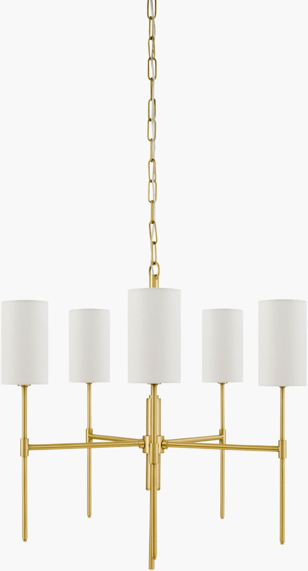 Surya Orniva Iron and Linen Drum Pendant Light for Dining Rooms and Kitchen Islands ORV-001