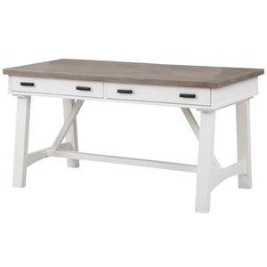 Parker House Americana Modern - Cotton 60 In. Writing Desk Cotton with Weathered Natural Top Poplar Solids / Birch Veneers with Oak Top AME#360D-COT