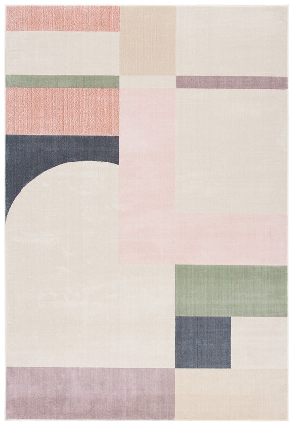 Safavieh Orwell 301 Power Loomed Contemporary Rug Beige / Pink 9' x 9' Round