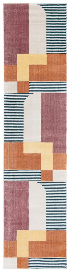Safavieh Orwell 368 Power Loomed Contemporary Rug Rust / Yellow ORW368P-9SQ