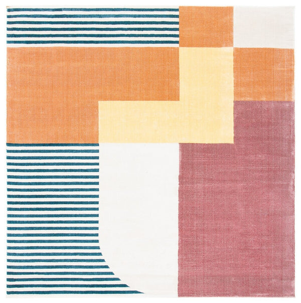 Safavieh Orwell 368 Power Loomed Contemporary Rug Rust / Yellow ORW368P-9SQ