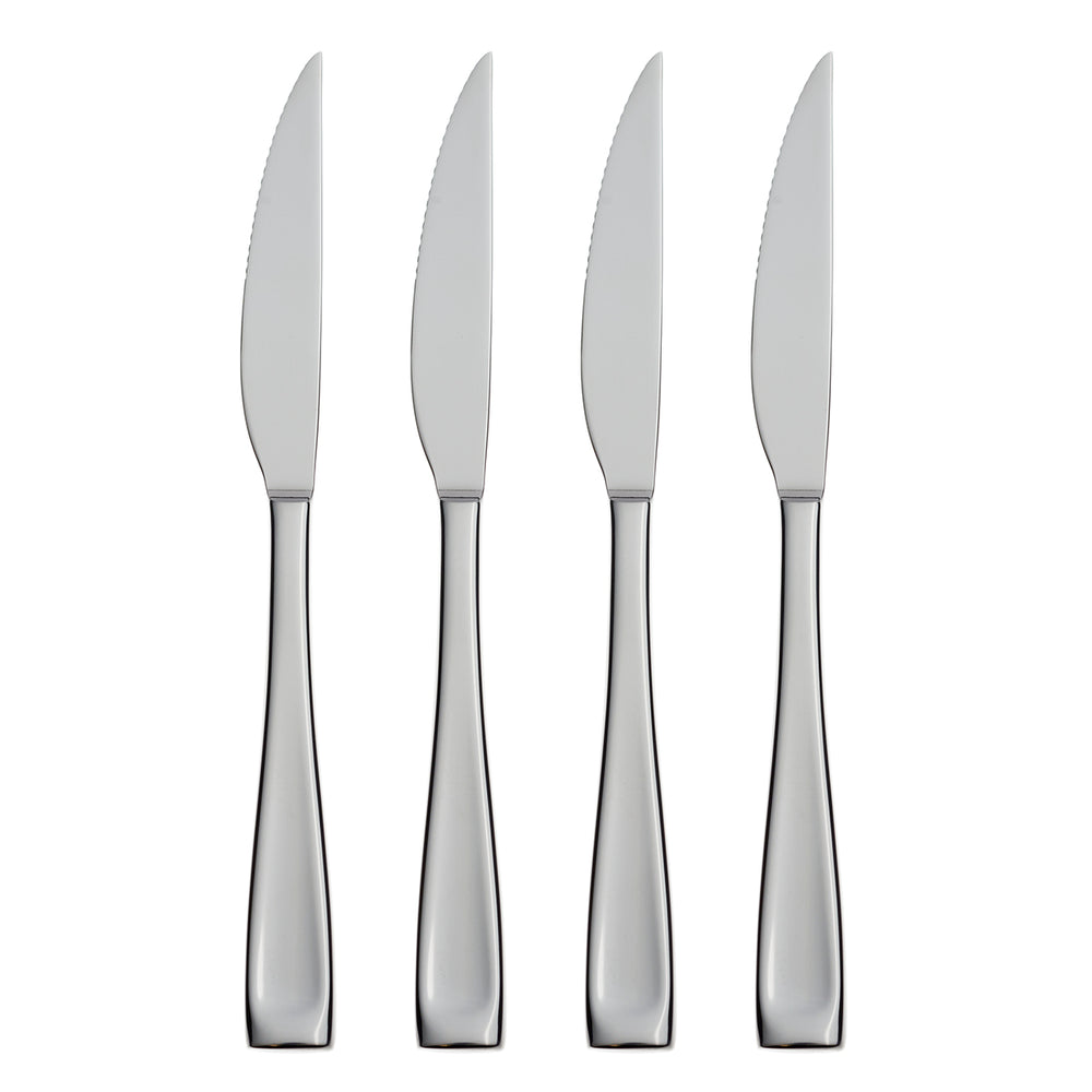 Lenox Oneida Moda Fine Flatware Steak Knives, Set of 4 Metallic, STAINLESS METAL T711004L