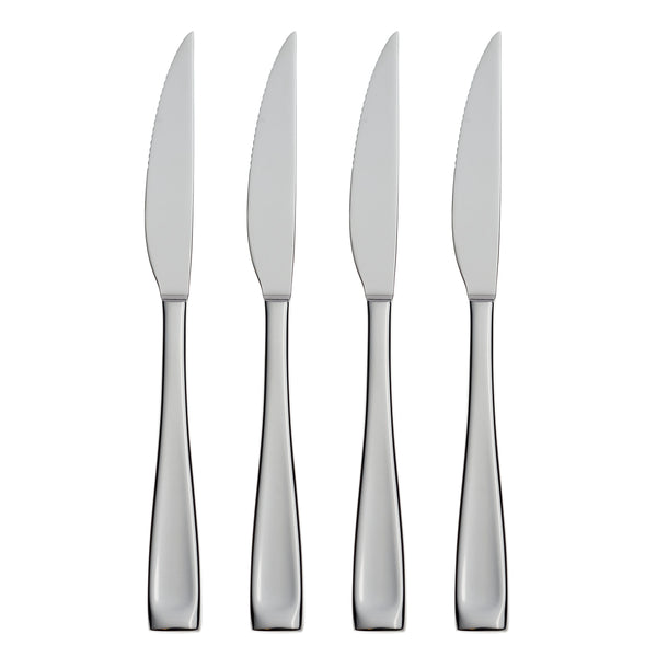 Lenox Oneida Moda Fine Flatware Steak Knives, Set of 4 Metallic, STAINLESS METAL T711004L