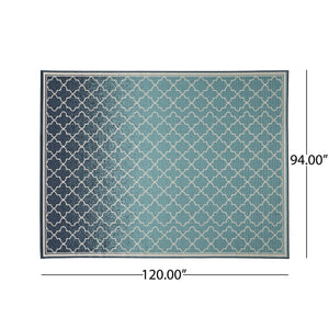 English Elm Christopher Knight Home® - MERIDIAN Blue Ombre Polypropylene Area Rug 7'10" x 10' Machine-Woven 4mm Pile Durable Style 65863.00