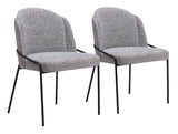 Jambi Dining Chair - Set of 2 Black & White 109964 Zuo Modern