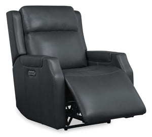 Hooker Furniture Nelson Zero Gravity Power Recliner In Salvo Denim Leather With Usb-C Charging & Adjustable Lumbar SS836-PHZL1-049