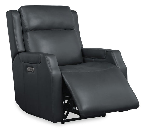 Hooker Furniture Nelson Zero Gravity Power Recliner In Salvo Denim Leather With Usb-C Charging & Adjustable Lumbar SS836-PHZL1-049