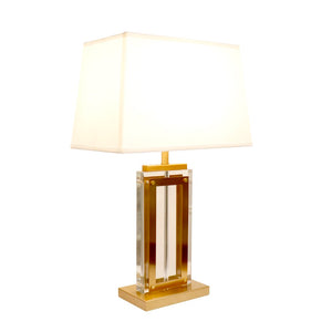 Pasargad Astoria Glass & Steel Table Lamp - Elegant H26" Marble Base With Gold Accents For All Décor Clear Glass & Steel Pmt-30147