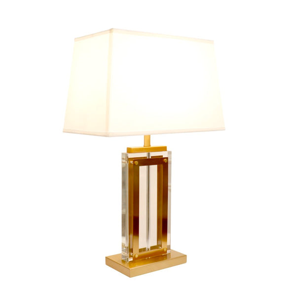 Pasargad Astoria Glass & Steel Table Lamp - Elegant H26" Marble Base With Gold Accents For All Décor Clear Glass & Steel Pmt-30147