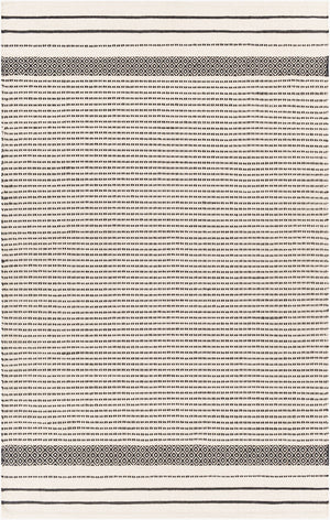 Surya Osasuna Handmade Cotton Rug 2'6" X 8' - Rustic Lodge Charm, Easy Care, Durable & Cozy Home Decor Black Cotton Osa2301-912