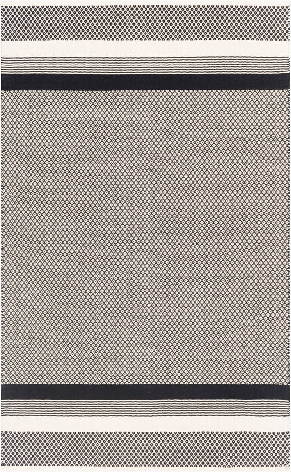 Surya Osasuna Handmade Cotton Rug 2'6" X 8' - Rustic Lodge Charm, Easy Care, Durable & Cozy Home Decor Black Cotton Osa2302-576