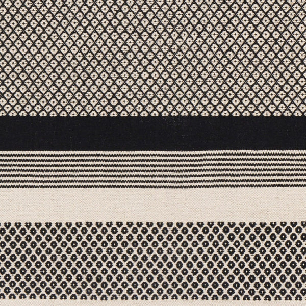 Surya Osasuna Handmade Cotton Rug 2'6" X 8' - Rustic Lodge Charm, Easy Care, Durable & Cozy Home Decor Black Cotton Osa2302-268