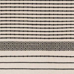 Surya Osasuna Handmade Cotton Rug 2'6" X 8' - Rustic Lodge Charm, Easy Care, Durable & Cozy Home Decor Black Cotton Osa2303-576