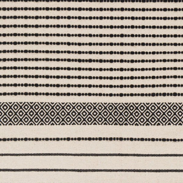 Surya Osasuna Handmade Cotton Rug 2'6" X 8' - Rustic Lodge Charm, Easy Care, Durable & Cozy Home Decor Black Cotton Osa2303-576