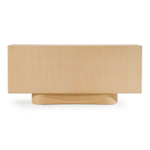 VIG Furniture Osaka Modern Natural Ash Buffet With Rattan Doors, Faux Marble Top, Sculptural Rounded Silhouette VGCS-SB-22116