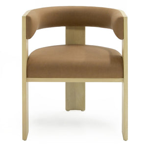 VIG Furniture Osaka Rust Wingback Dining Chair With Natural Ash Legs — Sculptural Comfort, Durable Textured Fabric VGCS-LC-22085