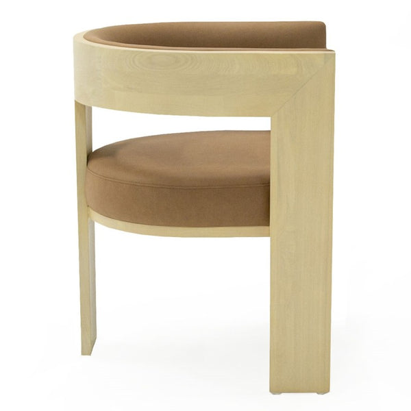 VIG Furniture Osaka Rust Wingback Dining Chair With Natural Ash Legs — Sculptural Comfort, Durable Textured Fabric VGCS-LC-22085