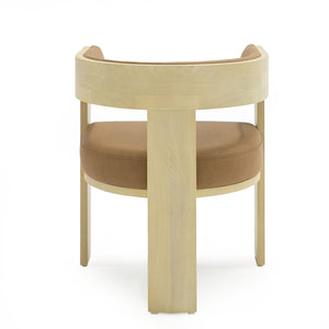 VIG Furniture Nova Domus Osaka - Modern Natural Ash + Rust Fabric Dining Chair VGCS-LC-22085
