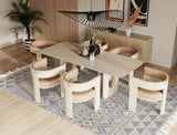 VIG Furniture Nova Domus Osaka - Modern Faux Marble + Natural Ash Dining Table VGCS-DT-22116