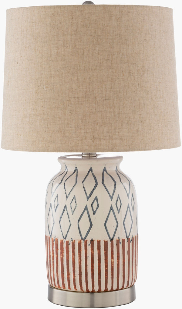 Livabliss Osborne Ceramic Base Table Lamp with Linen Shade for Bedroom or Living Room OSB-001