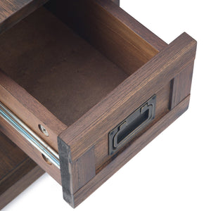 English Elm Monroe Narrow Side Table - Rustic Distressed Charcoal Finish With Storage Drawer And Shelf B136P158956