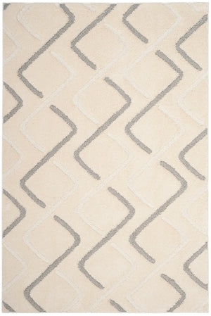 Safavieh Olympia Shag 322 Power Loomed Shag & Flokati Rug Cream / Grey OSG322A-3