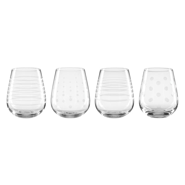 Lenox Oneida Mingle Stemless Wine Glasses, Set of 4 Clear, NO COLOR GLASS,CRYSTAL 895935