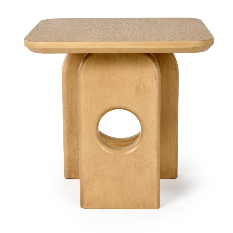 VIG Furniture Oshana Modern White Oak End Table With Sculptural Rounded Silhouette, Solid Rubberwood Base, 22" VGMA-MIT-5351-ET