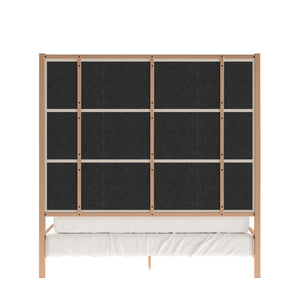 Homelegance By Top-Line Marcel Champagne Gold Canopy Bed with Linen Panel Headboard Champage Gold Metal