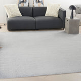 Nourison Essentials NRE01 Machine Made Power-loomed No Border Indoor/Outdoor Outdoor Modern Rug Silver Grey, Silver Grey 100% Polypropylene 99446825087