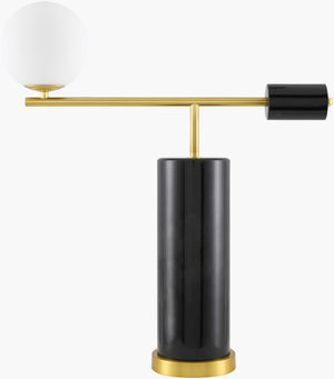 Surya Oslin Marble and Iron Table Lamp with Glass Shade for Ambient Living Room Glow OSL-002