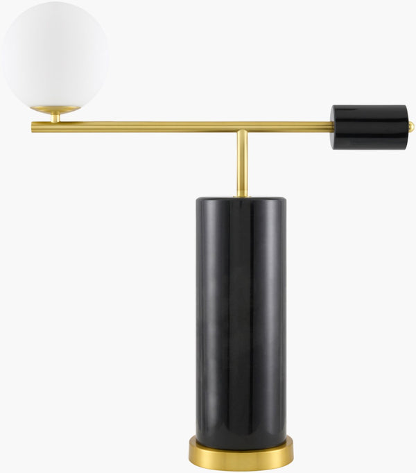 Surya Oslin Marble and Iron Table Lamp with Glass Shade for Ambient Living Room Glow OSL-002