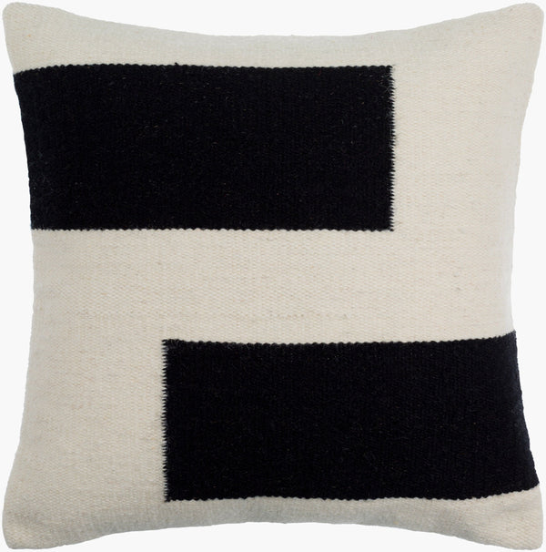 Surya Osmund 18"X18" Luxurious Accent Pillow - Cozy Wool-cotton Blend For Elegant Living Room Decor Black Wool,Cotton,Cotton Osm001-2020p