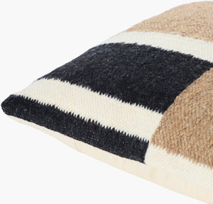 Surya Osmund 18"X18" Luxurious Accent Pillow - Cozy Wool-cotton Blend For Elegant Living Room Decor Beige Wool,Cotton,Cotton Osm002-2222d