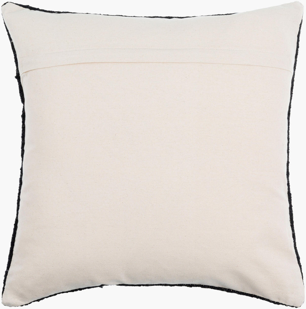 Surya Osmund 18"X18" Luxurious Accent Pillow - Cozy Wool-cotton Blend For Elegant Living Room Decor Ebony Wool,Cotton,Cotton Osm003-2020