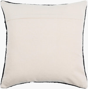 Surya Osmund 18"X18" Luxurious Accent Pillow - Cozy Wool-cotton Blend For Elegant Living Room Decor Ebony Wool,Cotton,Cotton Osm003-2020