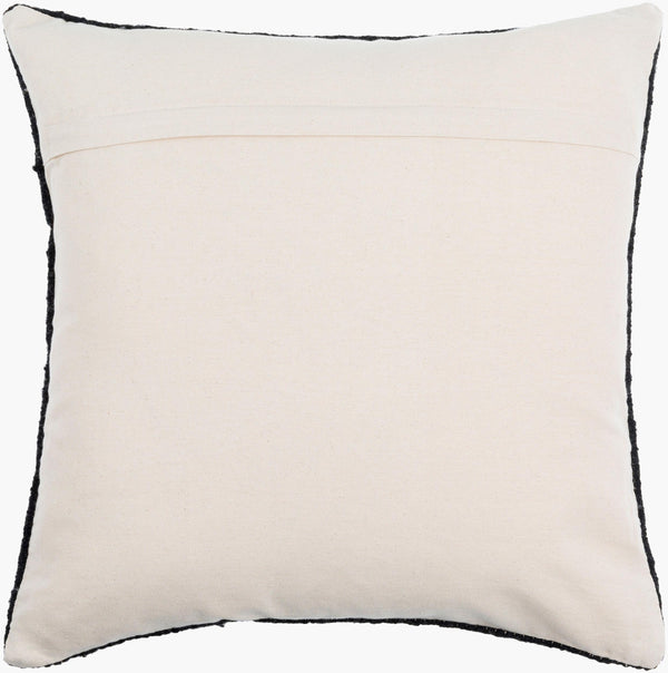 Surya Osmund 18"X18" Luxurious Accent Pillow - Cozy Wool-cotton Blend For Elegant Living Room Decor Ebony Wool,Cotton,Cotton Osm003-2020