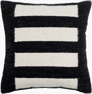 Surya Osmund 18"X18" Luxurious Accent Pillow - Cozy Wool-cotton Blend For Elegant Living Room Decor Ebony Wool,Cotton,Cotton Osm003-2020