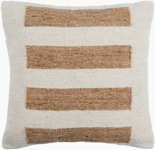 Surya Osmund 18"X18" Luxurious Accent Pillow - Cozy Wool-cotton Blend For Elegant Living Room Decor Brown Wool,Cotton,Cotton Osm004-1818p