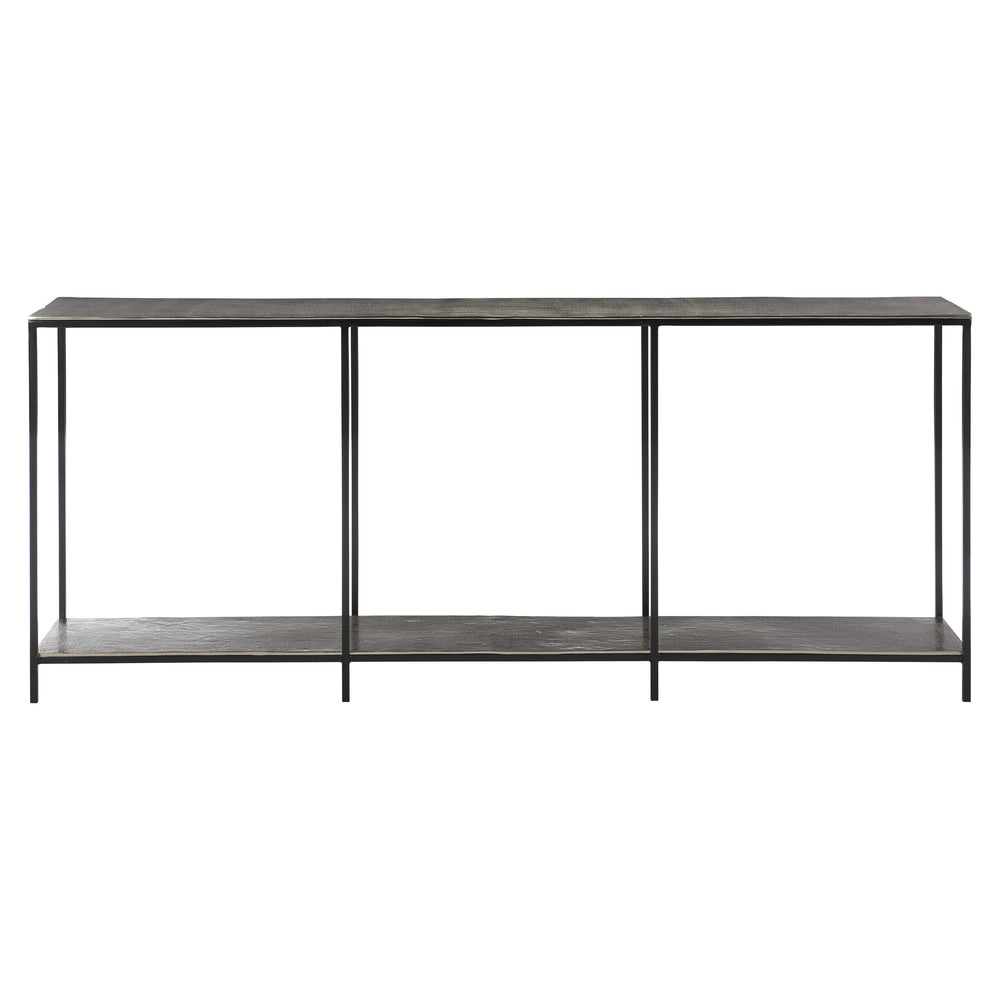 Bernhardt Bernhardt Equinox Console Table — 70"W Slim Nickel & Black Iron Modern Bauhaus Design For Hallways, Entryway 305913