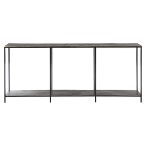 Bernhardt Bernhardt Equinox Console Table — 70"W Slim Nickel & Black Iron Modern Bauhaus Design For Hallways, Entryway 305913