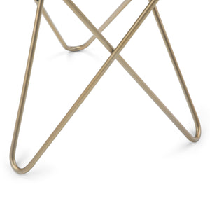 English Elm Gabon Marble Accent Table White Top with Gold Hairpin Legs — Modern End/Side Table, 18" H B136P159932