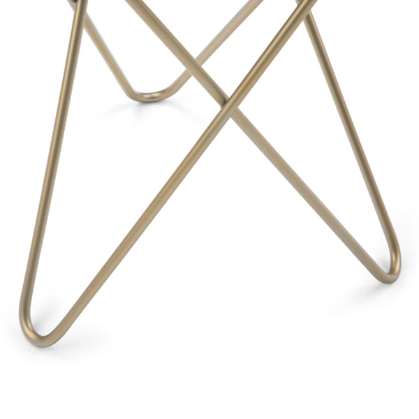 English Elm Gabon Marble Accent Table White Top with Gold Hairpin Legs — Modern End/Side Table, 18" H B136P159932
